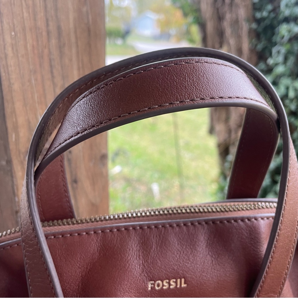 Fossil Brown Leather Women's Bag Vintage - Picture 7 of 7